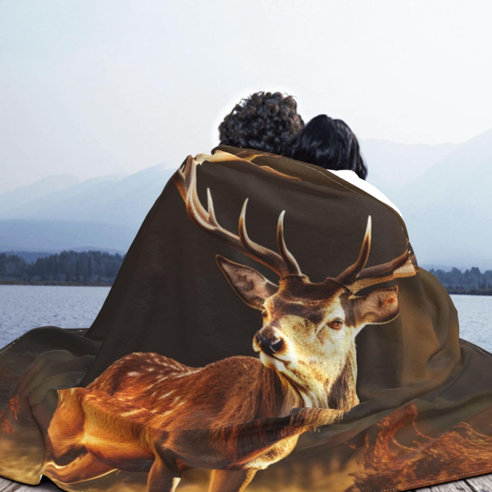 Elch-Fleece-Decke 101,6x127,7 Cm - Weich, Gemütlich, Für Couch, Bett & Auto