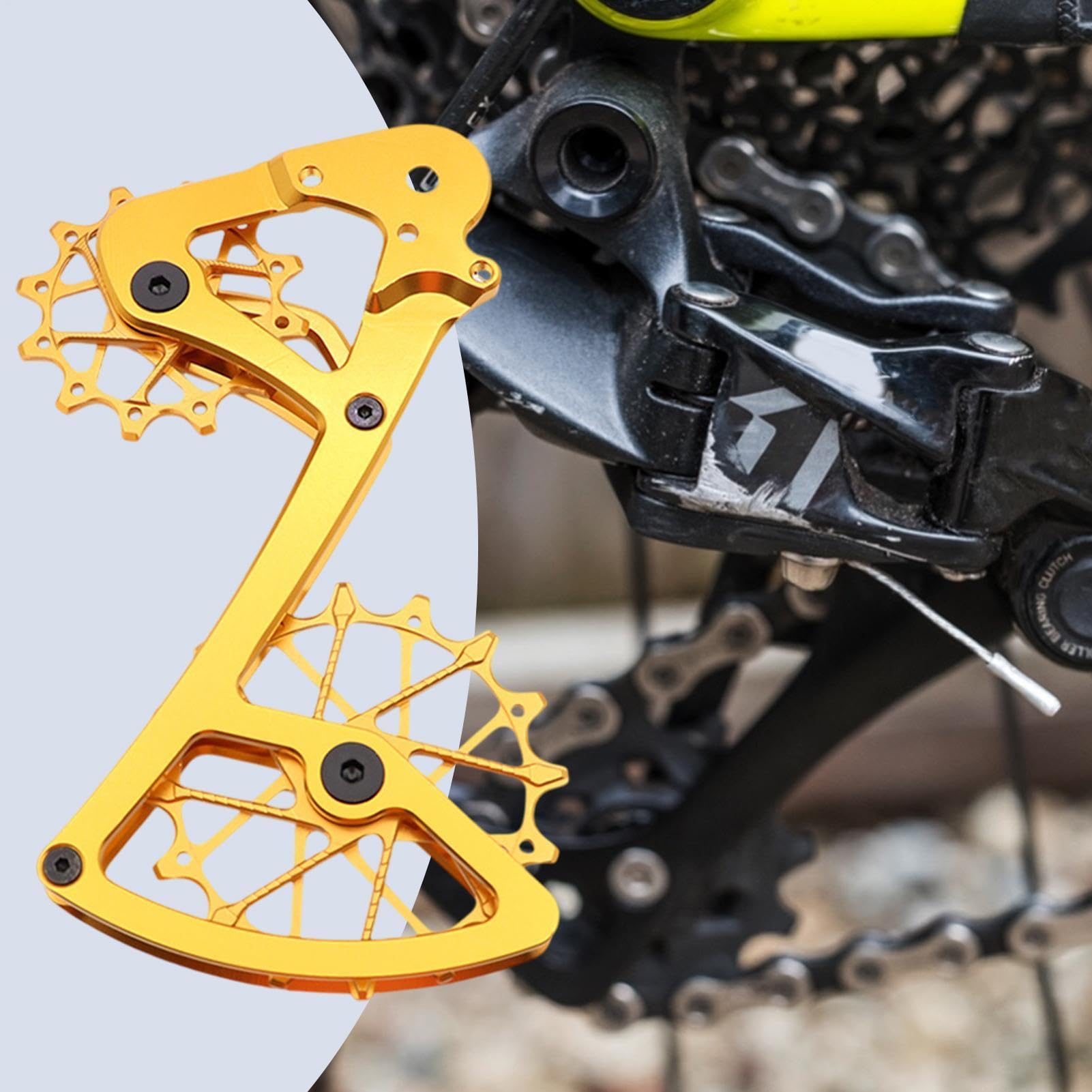 Puleggia Ruota Guida Ciclismo Puleggia Rullo Guida In Lega Di Alluminio | Deragliatore Posteriore per Mountain Bike Bici da Strada Parti di Ricambio per Bicicletta Componenti Attivi