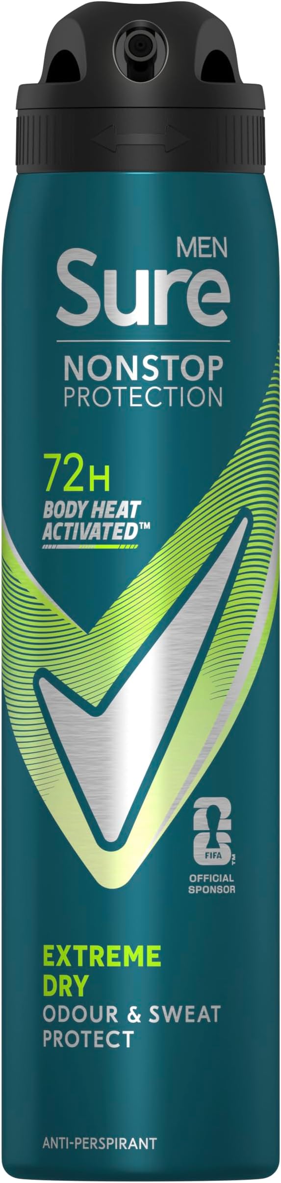 Men Nonstop Protection Extreme Dry Anti-Perspirant Aerosol Men's Deodorant Spray with Body Heat Activated technology and a refreshing scent for 72 hour odour and sweat protection 250 ml