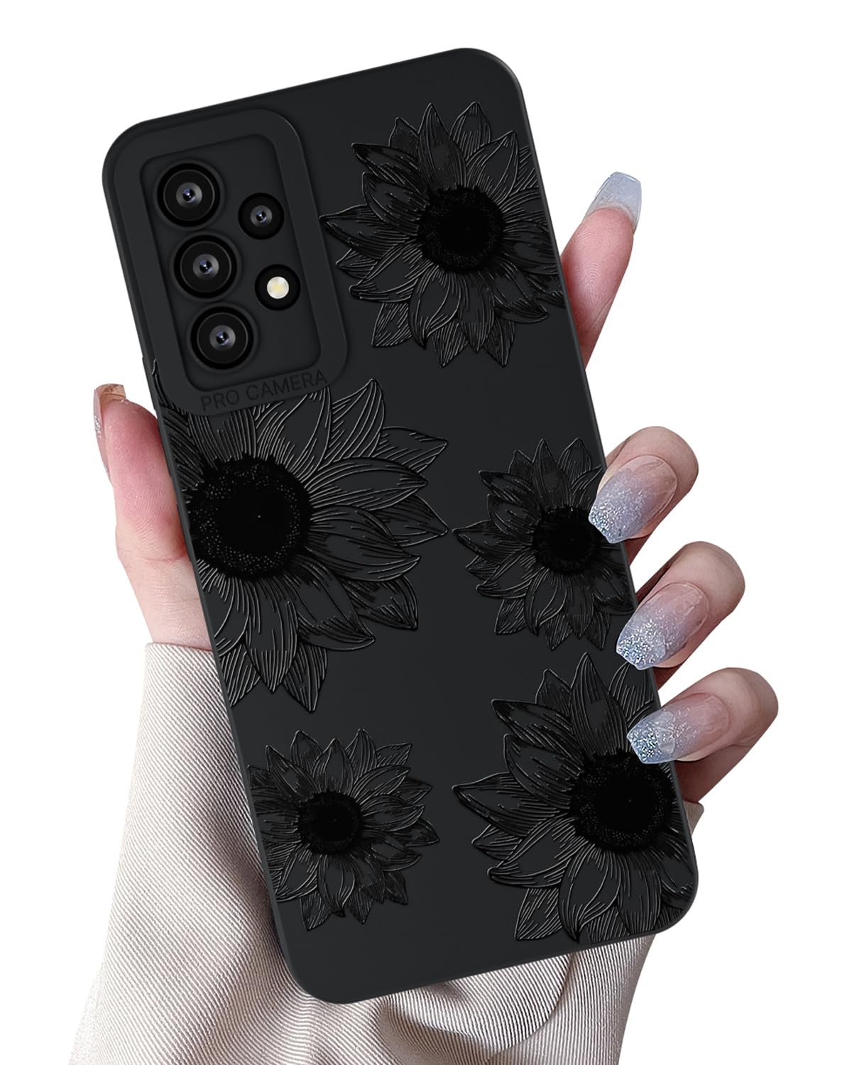 MINSCOSE Compatible with Samsung Galaxy A32 Case,Cute Sunflower Floral Blooms Print Design,Soft Silicone Slim Thin Girly Phone Case Protective