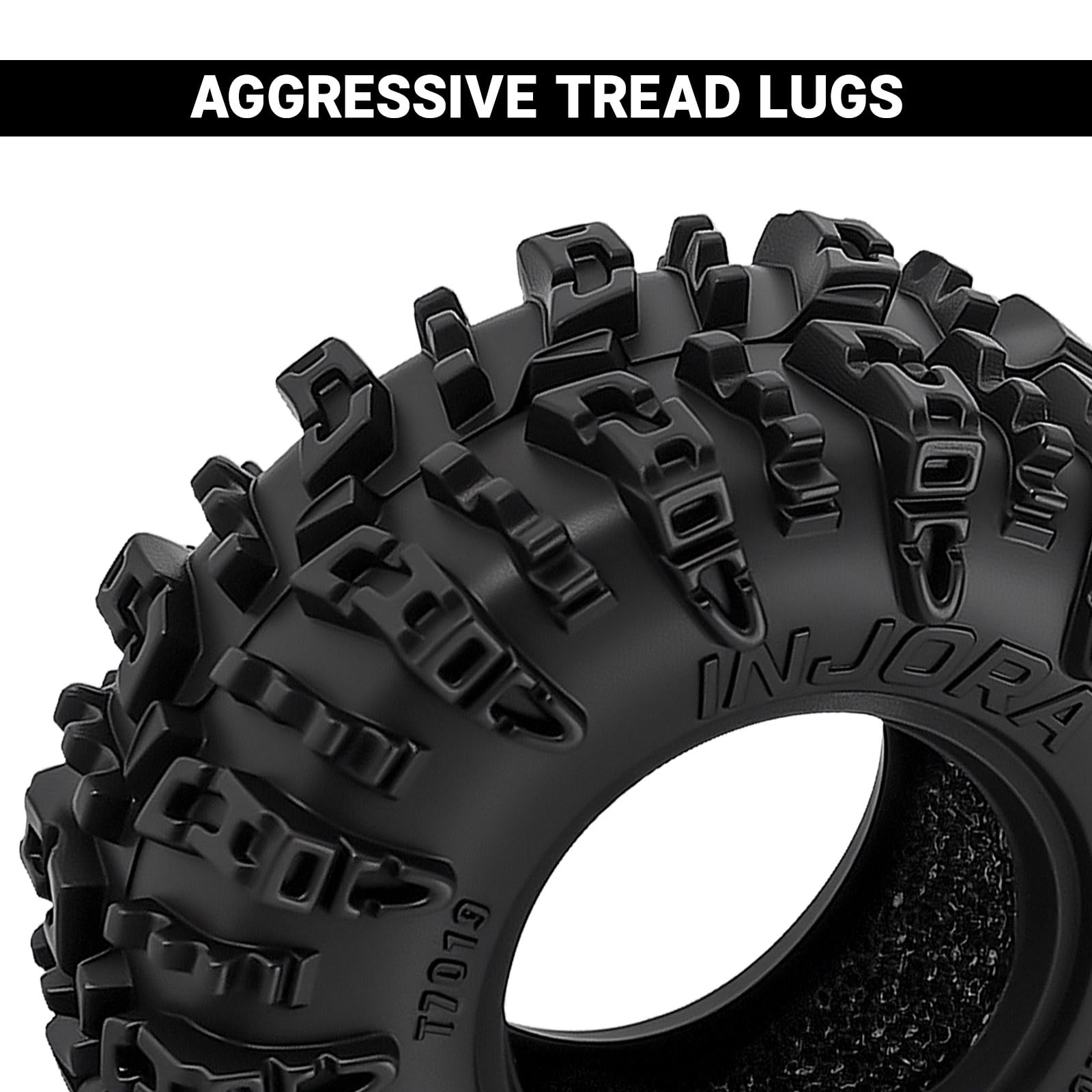 INJORA 0.7" Swamp Claw Tires 36 * 14mm for 1/30 Axial SCX30 (T7019), Black, 14/0.7-18 - Image 4