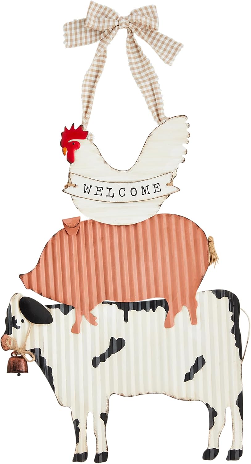 Mud Pie Farm Animal Door Hanger; 21 1/2" x 16 3/4"