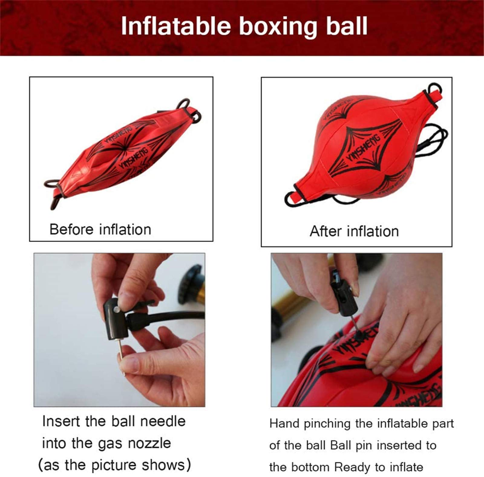 Ballon de Boxe Vitesse Entraînement Double-extrémité MMA Speed Punch Dodge Bag Cuir Professionnel avec Ventouse φ12cm