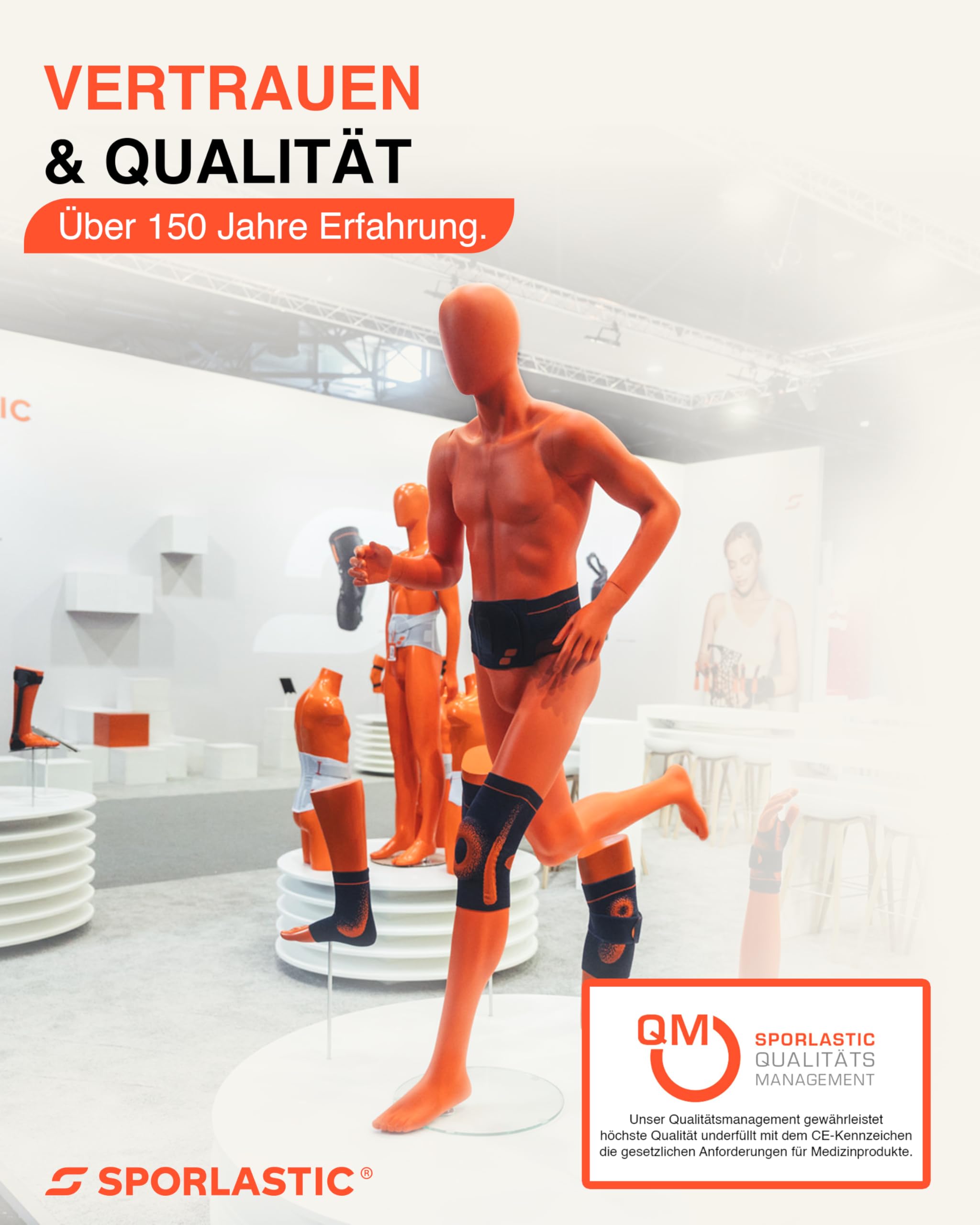SPORLASTIC – VERTEBRADYN SUPREME SENSO Lendenwirbelstütze gerade – Orthopäd. Rückenbandage mit AIR-MATRIX Silikonpelotte zur Unterstützung der Lendenwirbel – LWS-Orthese – Orangeblue Größe S