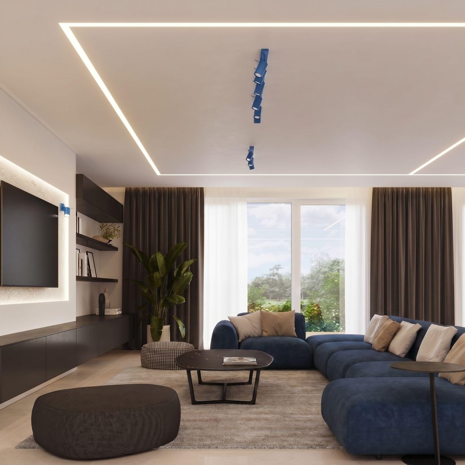 Licht-Erlebnisse Wandspot Stahl Hellblau GU10 verstellbar minimalistisch wohnlich blendarm Wohnzimmer Flur B:8 cm Wandstrahler Leselampe Schlafzimmer