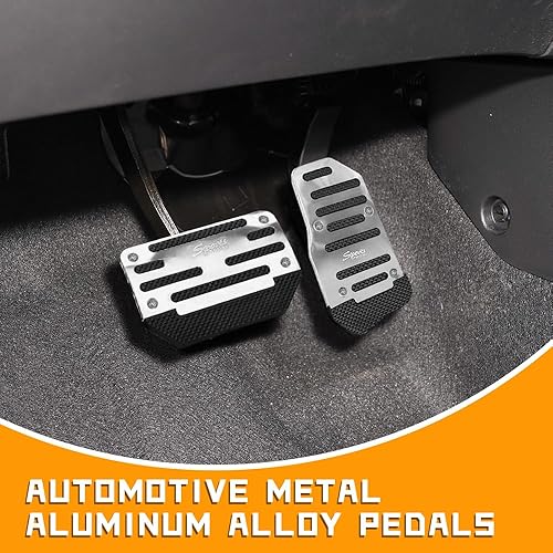 Miniatura 9 de HAOBO Juego de 2 almohadillas antideslizantes para pedal de aleación de aluminio para automóvil, juego de fundas antideslizantes para pedal de