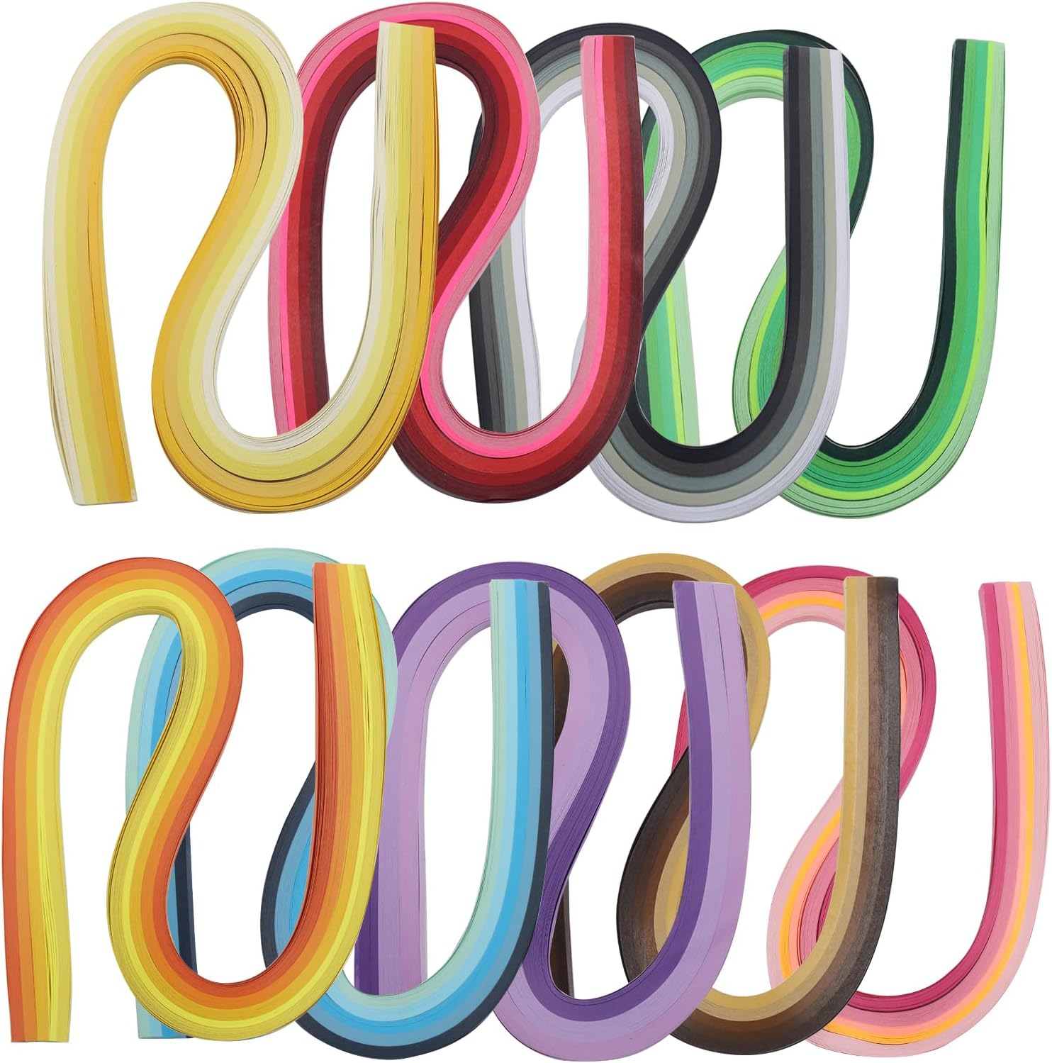 PHITUODA 9 Sets 900 Strips Multi-Color Quilling Paper Strips, 3mm Width 39cm Length Quilling Paper, Art Craft Kit for DIY Projects/Artists, 43 Colors