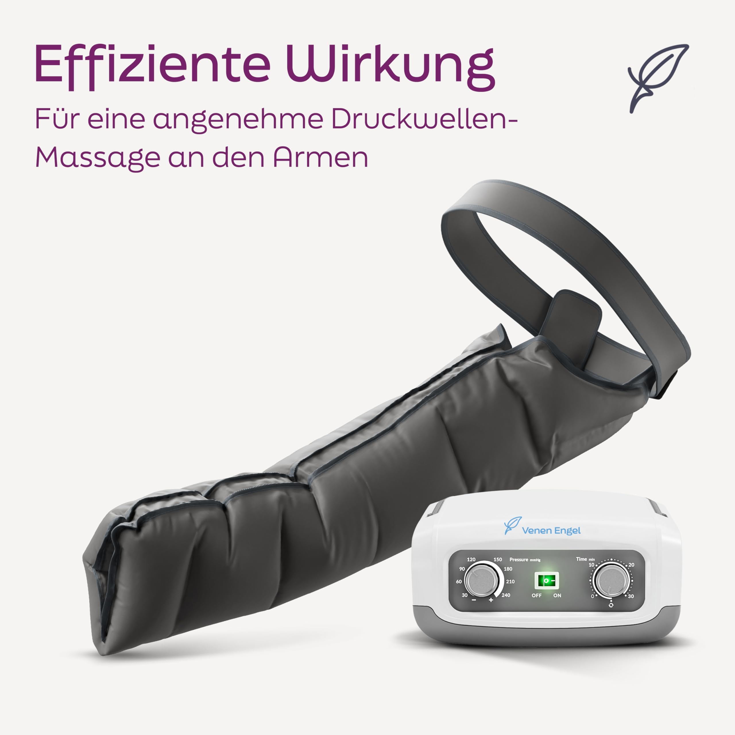 Venen Engel 4 Basic mit Armmanschette 4 Luftkammern 1 Massageprogramm fördert die Durchblutung Arm Massagegerät - Gegen Wassereinlagerungen - ergänzend zur manuellen Lymphdrainage