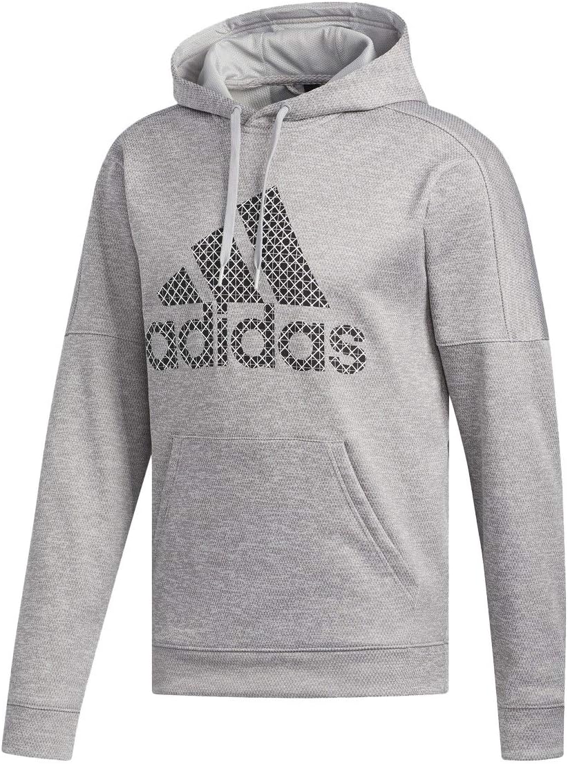 adidas Team Issue Badge of Sport Grid Hoodie Medium Grey Heather 2XL
