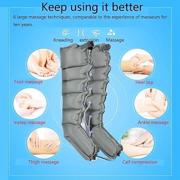 Lymphatic Drainage Massager Legs, Sequential Compression for Circulation Improvement and Fast Recovery, Pressotherapy Air Compression Boots 6 Cavity Recovery Boots System Machine,