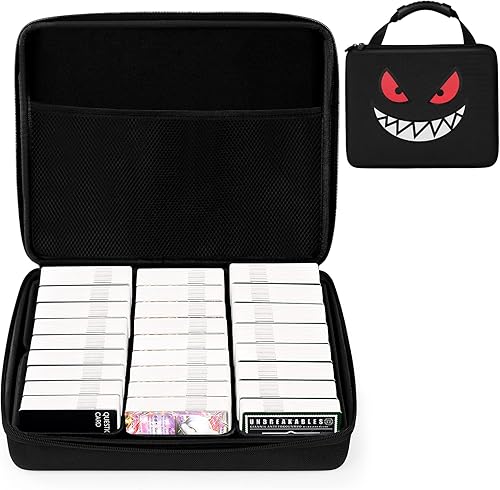 Brappo Caja de almacenamiento de tarjetas comerciales, compatible con tarjetas contra la humanidad, tarjetas de fútbol, tarjetas de béisbol,