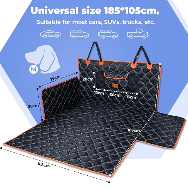 Foto 2 de 8 de KYG - Funda para maletero de coche, para perro, con protección lateral, impermeable, antideslizante…