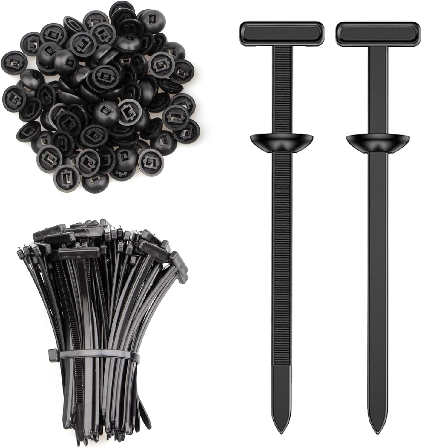 100pcs Nylon Universal Cable Tie Buckle, Cable Tie Buckle Zip Tie Clips for Car Fender, Engine Cover, Mudguard Fastener, Automotive Replacement Screw Fixing