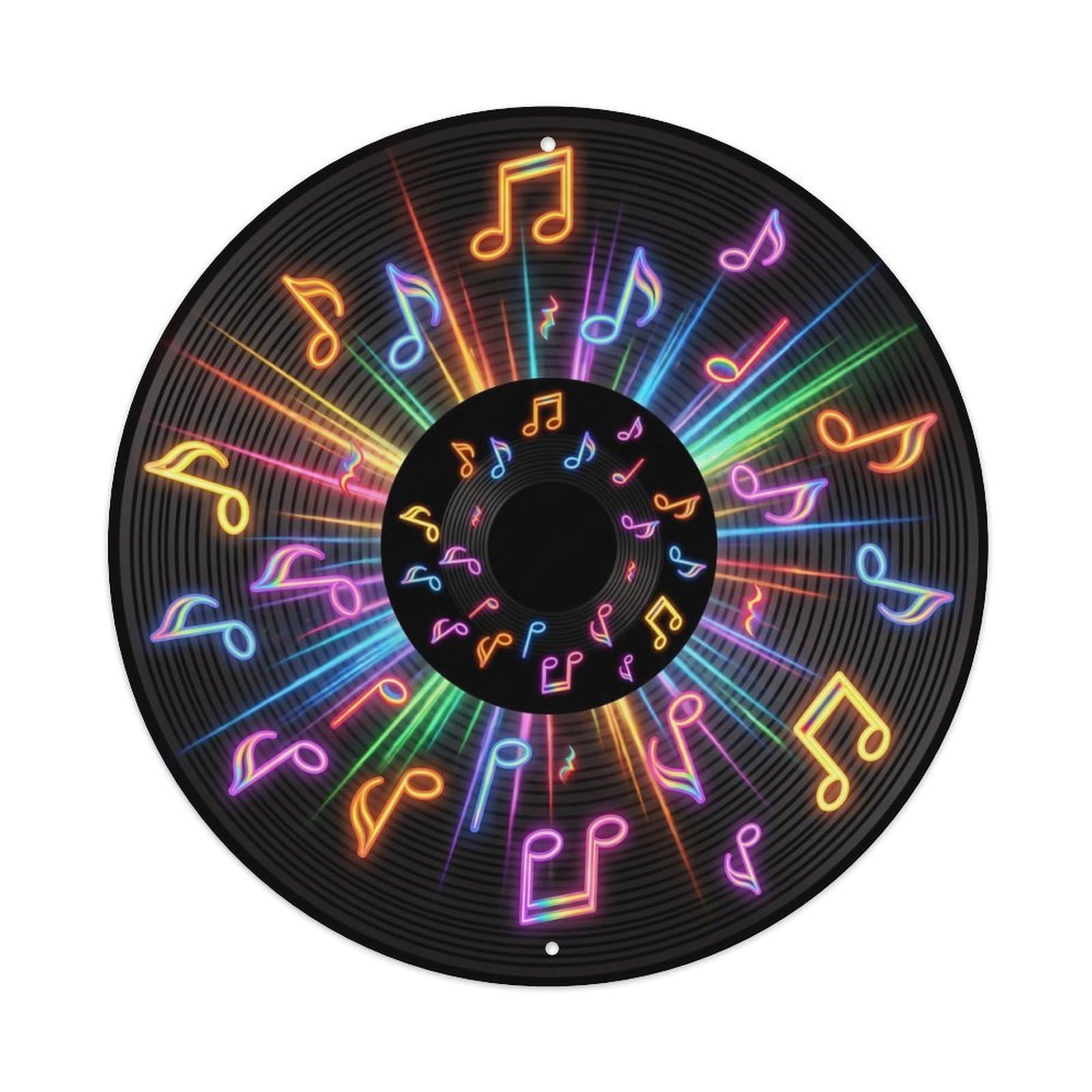 Colorful Music Vinyl Records Focus Rainbow Center Metal Tin Sign