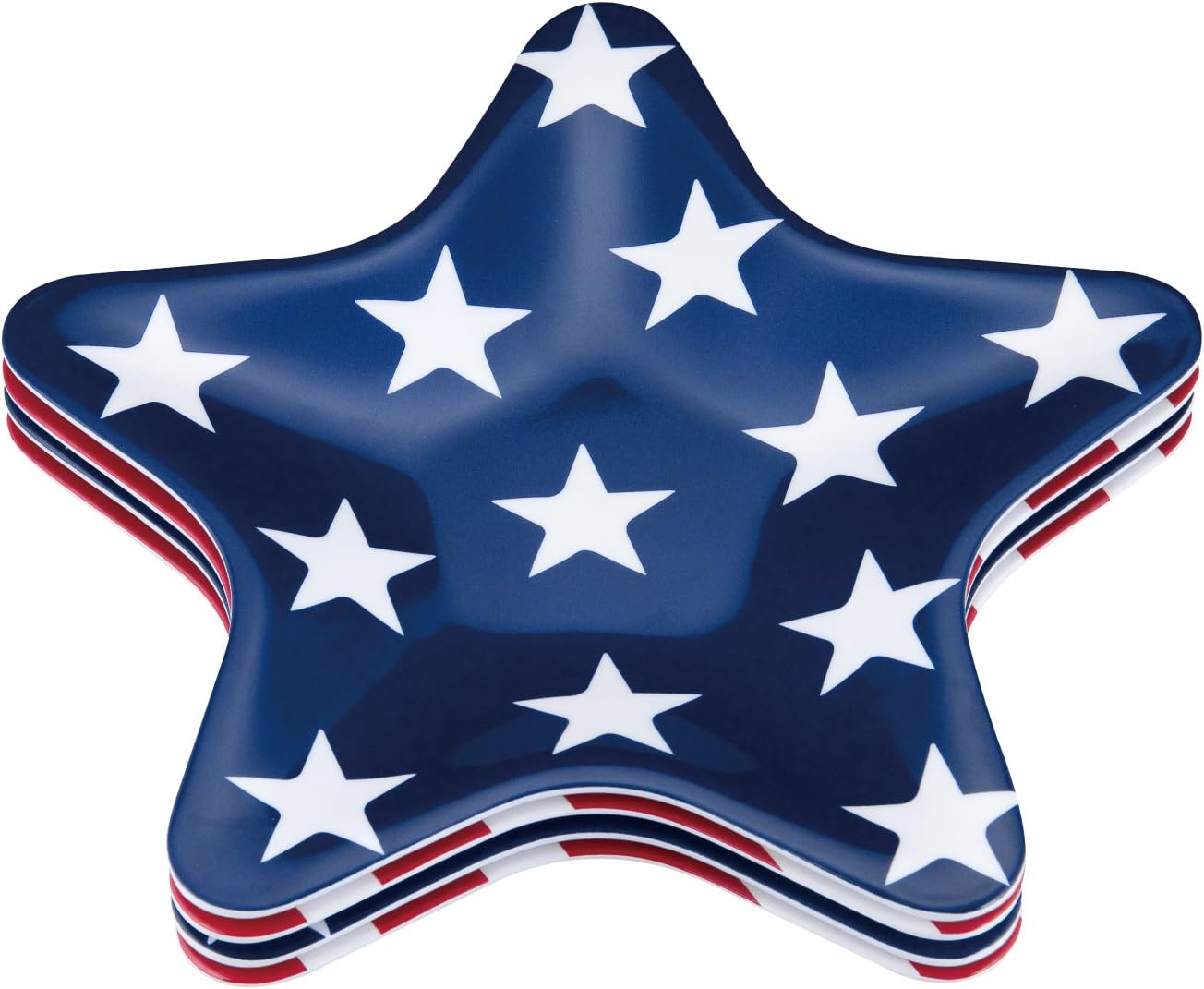 Blасk Frіdау - 80% оƒƒ Supreme Housewares Plates Gourmet Art 4-Piece Fourth of July Patriotic Star Melamine 8 Inch, Pasta, Pastry, Desserts, Salad and Fruits, Top Rack Dishwasher Safe, One Size