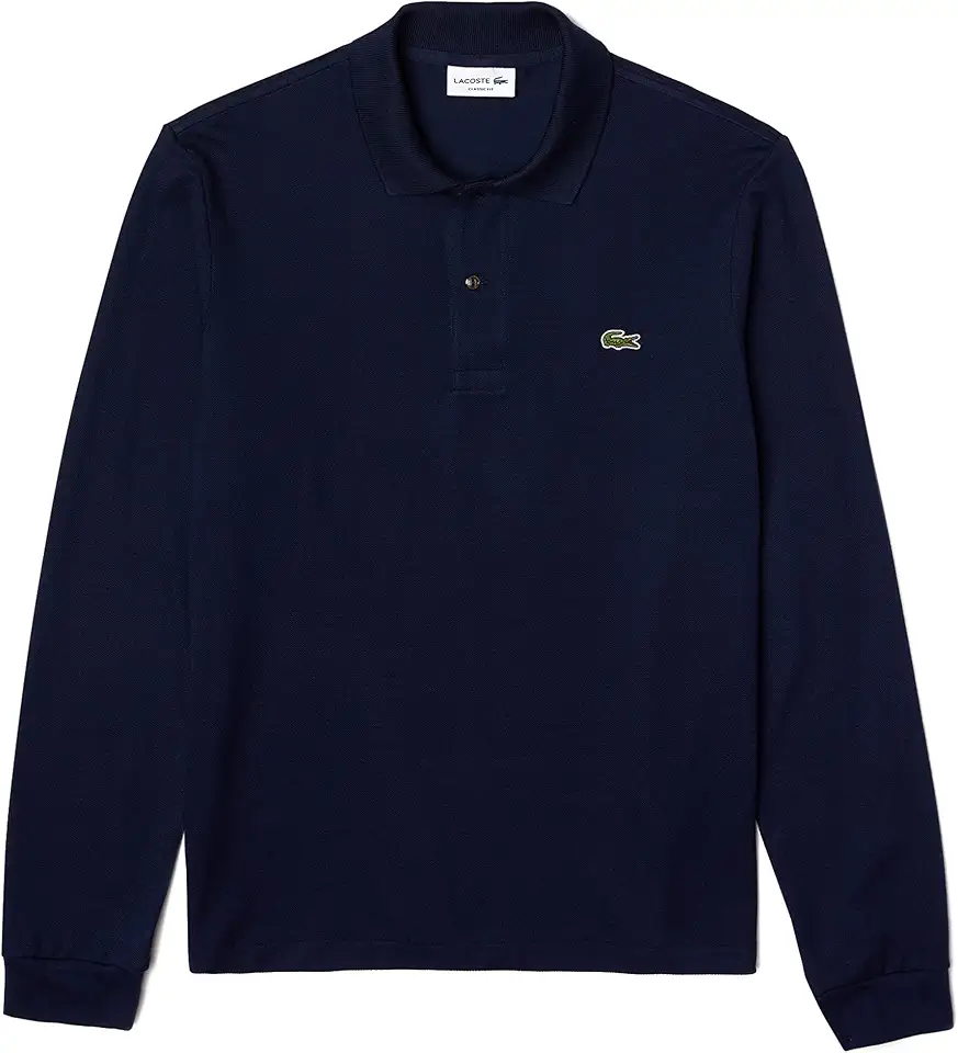 Lacoste تي شيرت بولو كلاسيكي بأكمام طويلة للرجال من لاكوست (عبوة من قطعة واحدة)، طراز L1312
