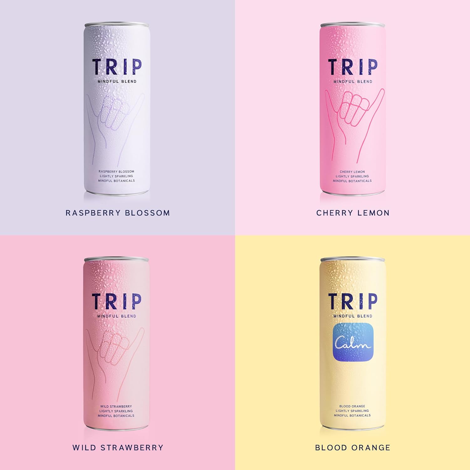 71V3OeKyshL._SL1500_ Trip Mindful Blend, Lightly Sparkling Adaptogen Seltzer, Mocktail w/ 120mg Magnesium Citrate with Ashwagandha, Lions Mane & L Theanine, No Added Sugar, Vegan, Citrus Berry Variety Pack, 12 Oz, 12Pk