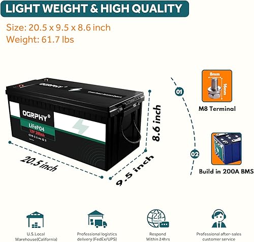 Miniatura 2 de Lifepo4 Batería de litio de 3584 Wh 280 AH con BMS de 200 A, 2000-5000 ciclos profundos de grado A, celda de batería de iones de litio, perfecta