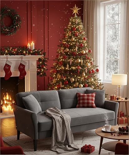 Miniatura 3 de Sofá pequeño de 69 pulgadas, sofá pequeño suave con 2 almohadas, cómodos sofás de dos plazas de instalación sin herramientas, sofás de carga de 700