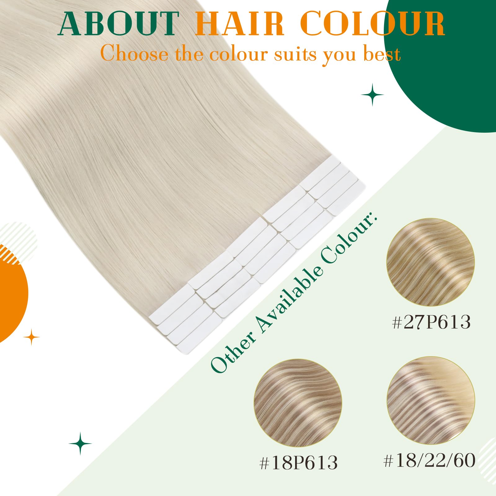 Easyouth Blonde Tape in Hair Extensions Human Hair Seamless Human Hair Tape ins Extensions White Blonde Tapes in Human Hair Extension with Natural Look 18Inch 20Pcs 40g - Image 4