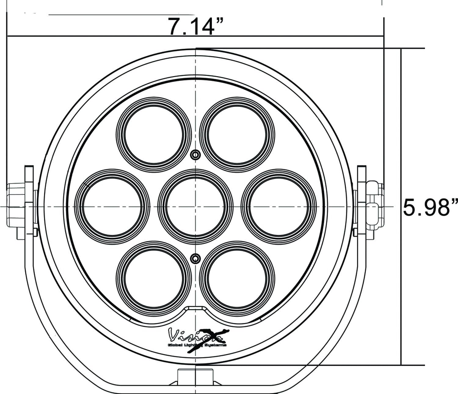 Limited Discount Vision X Lighting XIL-SP720 Solstice Prime Black 6 Round 10W Six 20 Degree Narrow Beam LED