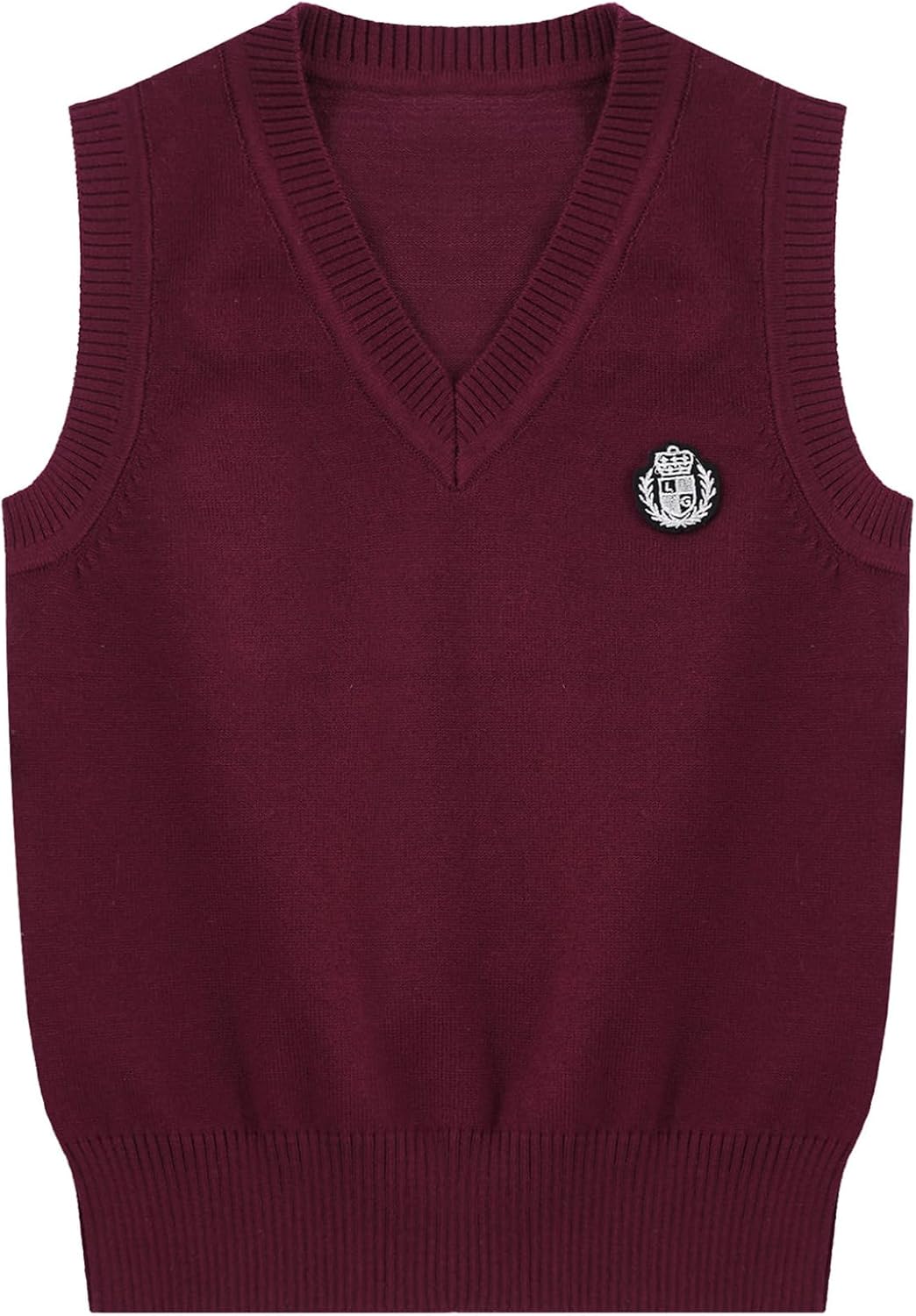 ACSUSS Boys Girls Sweater Vest Children Classic V-Neck Shool Uniform Tops Casual Sleeveless Knitwear Pullover