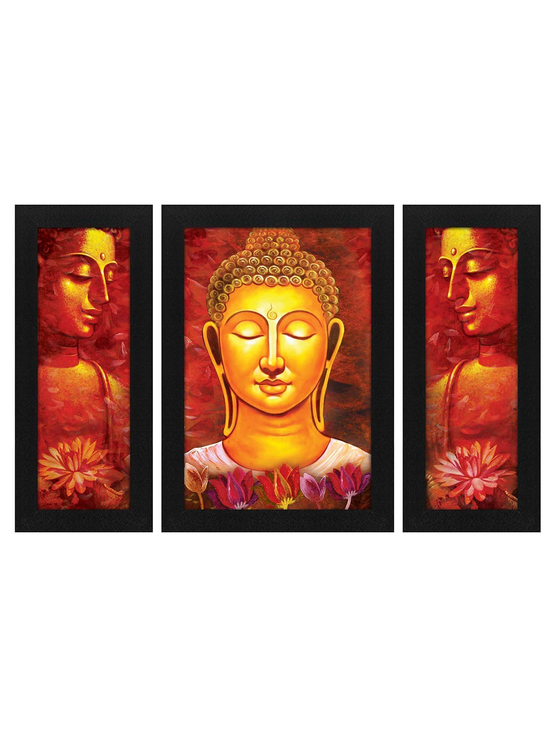 Story at Home Abstract Buddha Wall Painting Frame, Multi-Colour, 35 x 27 x 3 cm, FM1506