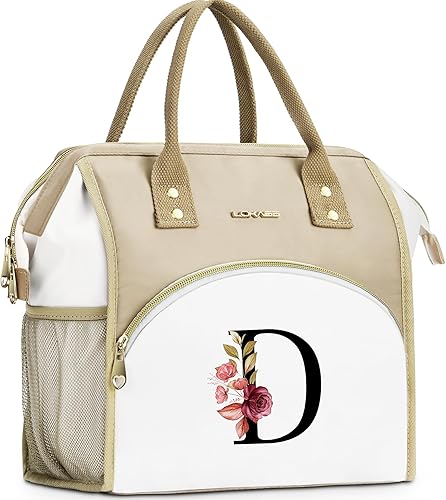 Miniatura 12 de Lonchera con inicial para mujer, lonchera térmica para niñas, lonchera grande para adultos, a prueba de fugas, para el trabajo de picnic, bolsa de