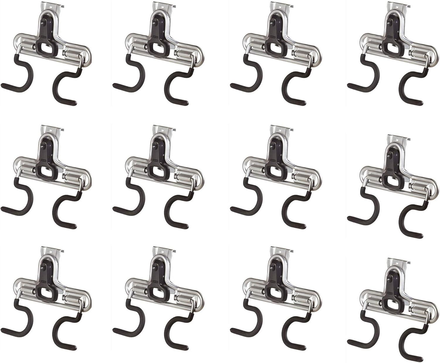Rubbermaid Fasttrack Wall Double S Hook 2 Handle Garage Storage Organizer Rack for Hand Tools (12 Pack)