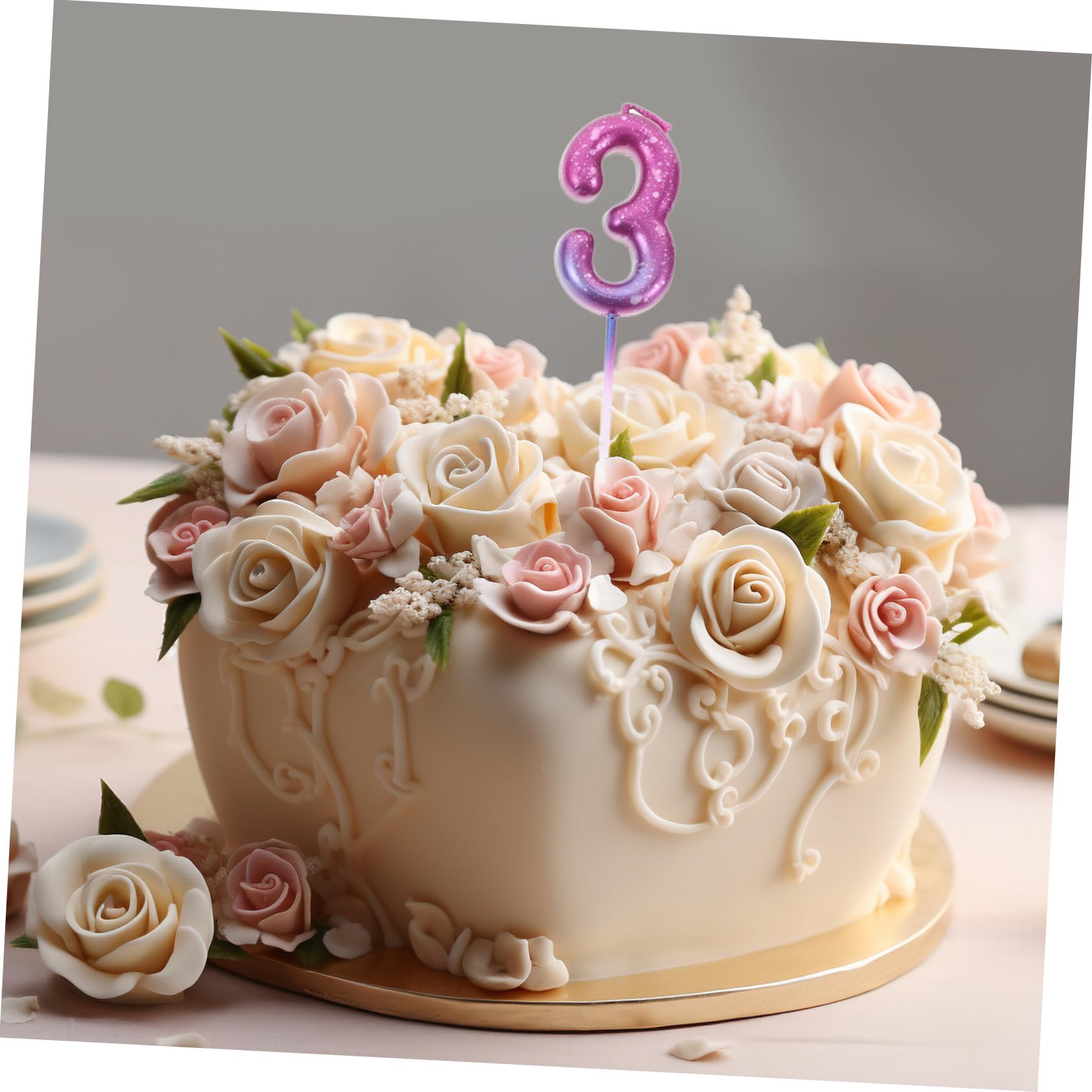 10 Piezas Velas Número Gradiente de Cumpleaños con Base Estable Decoración para Tartas de Fiesta Celebraciones