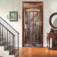 Vista 1 de Adhesivos 3D para puerta, murales para despegar y pegar, puerta de madera, papel tapiz autoadhesivo, extraíble, PVC, impermeable, póster