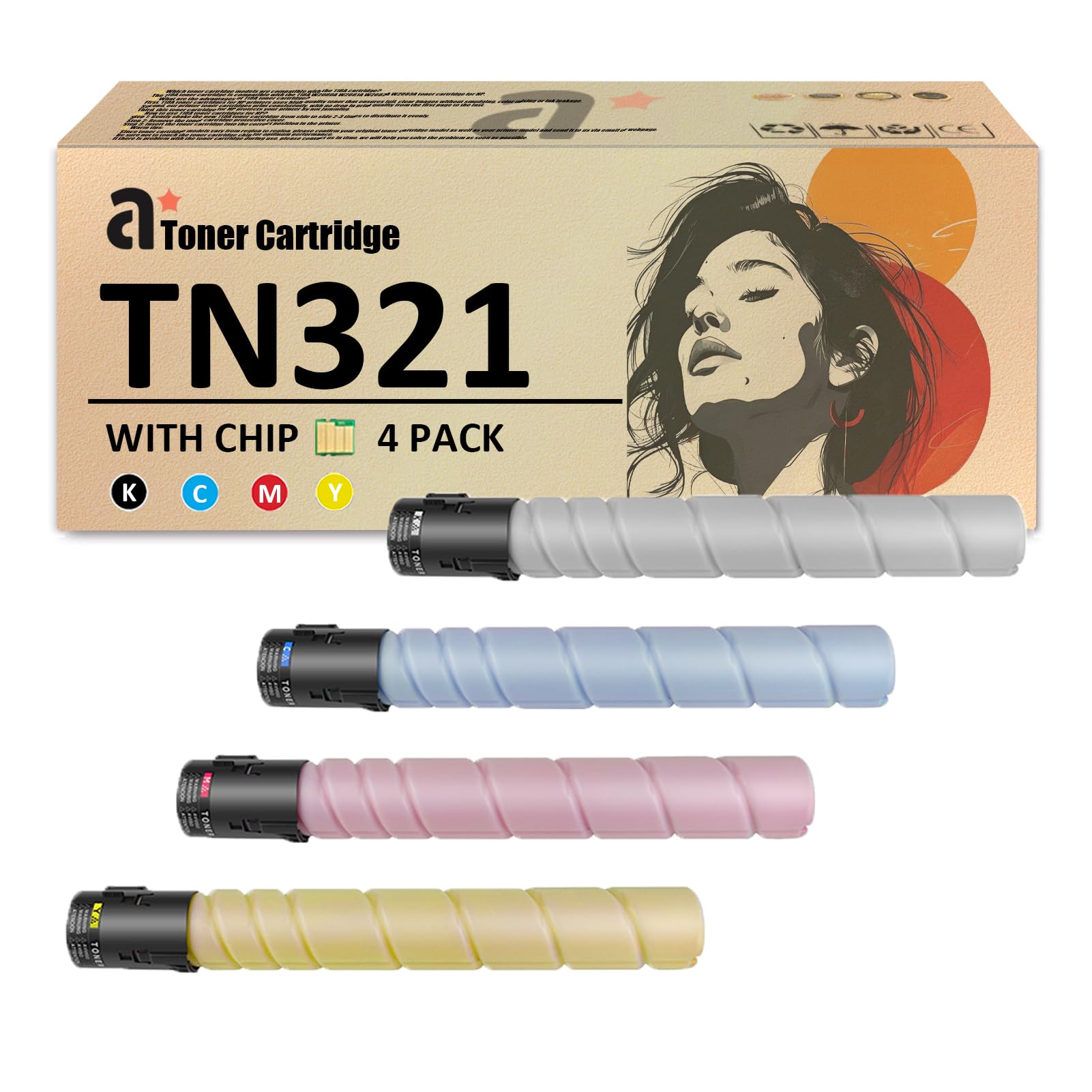 トナーカートリッジセット TN321C TN321M TN321Y TN321K Amazon.com: ADFZAT TN321 Toner Cartridges for Konica Minolta TN