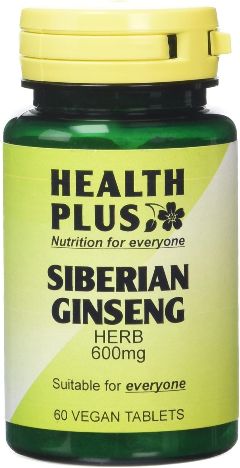 Health Plus Siberian Ginseng 600mg Energy Plant Supplement – 60 Tablets
