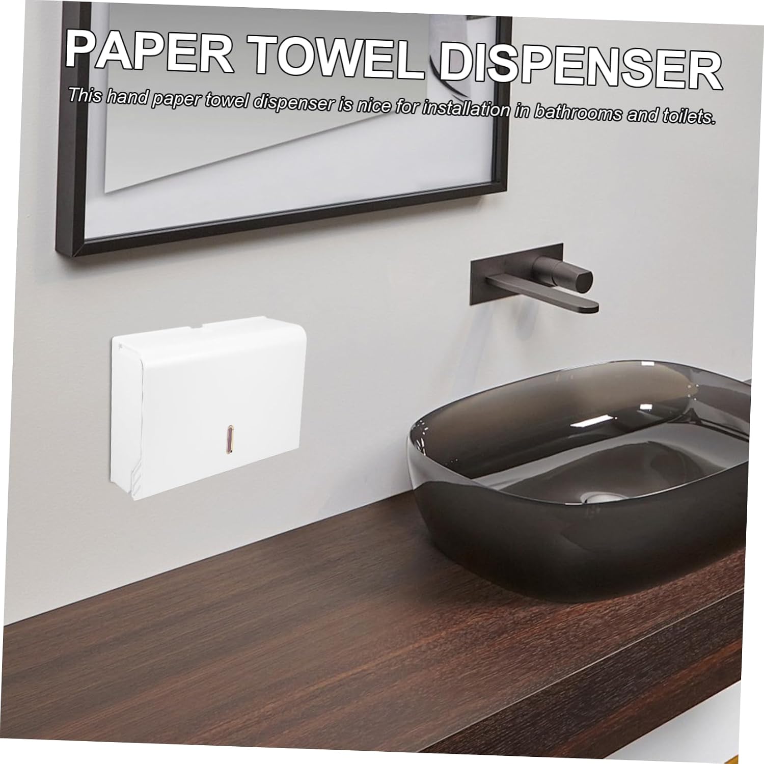ULTECHNOVO Hand Paper Towel Holder Elegant Wall-Mounted Tissue Dispenser for Bathrooms and Restrooms Design Fits Various Hand Towel Commercial Use Easy Installation