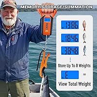 Vista 3 de Fish Scale Digital Waterproof Floating with Carry Case Fishing Weighing Scale with Lip Gripper, Backlit LCD Display,110lb Capacity Memory Storage &
