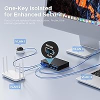 Vista 6 de Switch Ethernet 2.5G de 4 puertos con 2 x 10G SFP+ Uplink – Switch de red TEROW compatible con VLAN, compatible con Gigabit/2.5GbE/10GbE