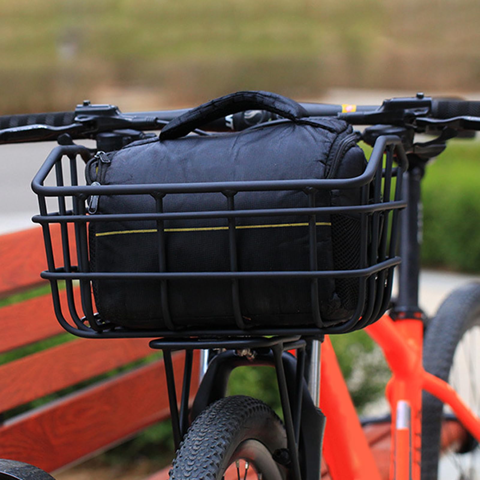 Cesta Frontal de Alambre para Bicicleta | Portaequipajes Delantero De Montaje Sencillo Y Organizador | Soporte Robusto con Liberación Rápida Y Montaje Preciso para Excursiones