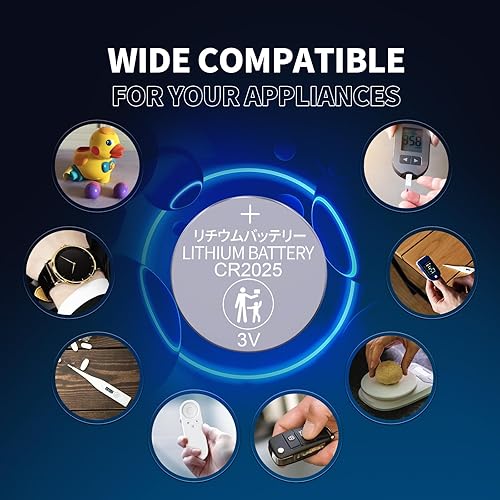Miniatura 6 de Paquete de 10 baterías CR2025, batería de litio CR2025 de 3 V para llave remota de automóvil, reemplazo de batería de moneda CR 2025 de 3 voltios