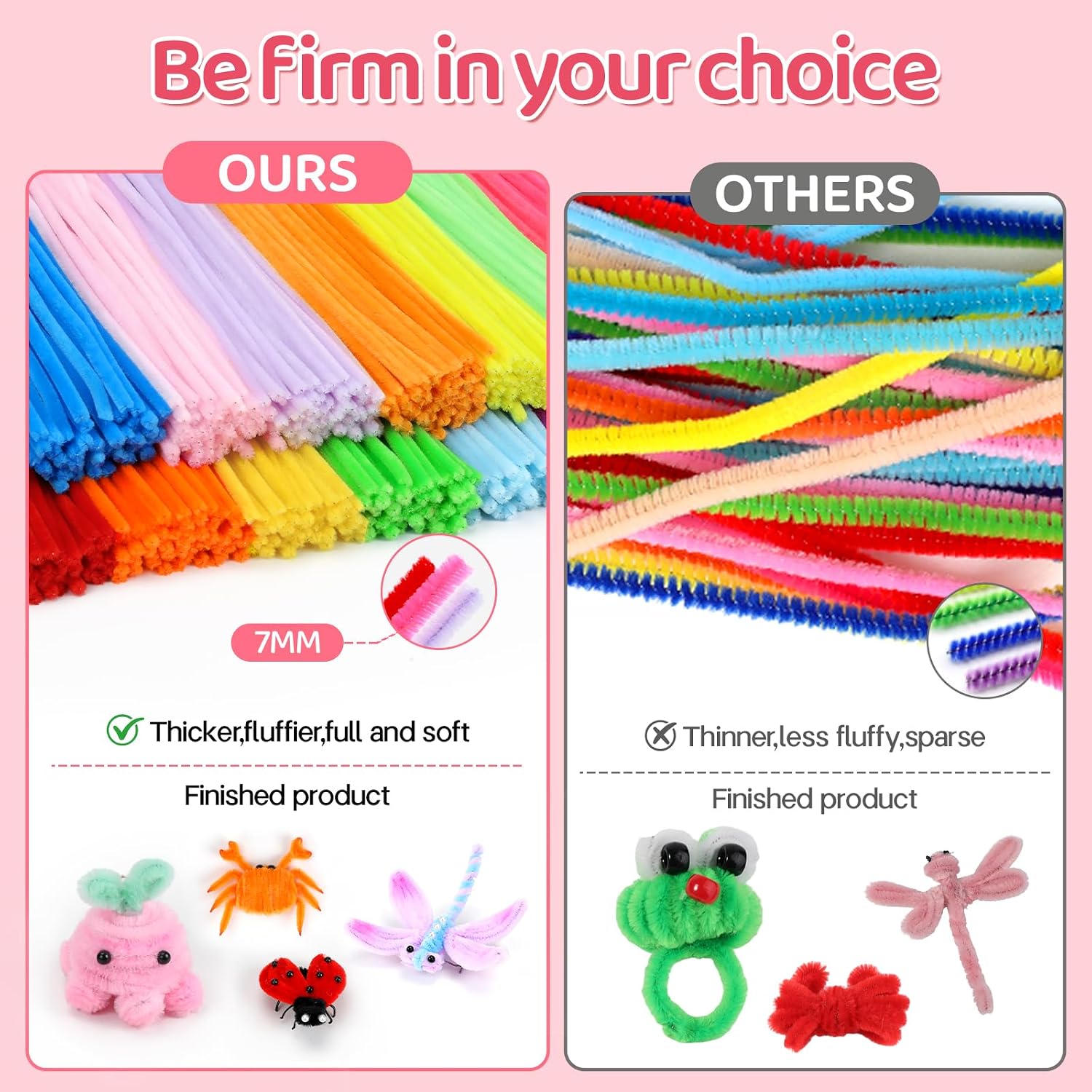 Pipe Cleaners Bulk 1200pcs Thick Pipe Cleaners Craft Kit for Flower Animals