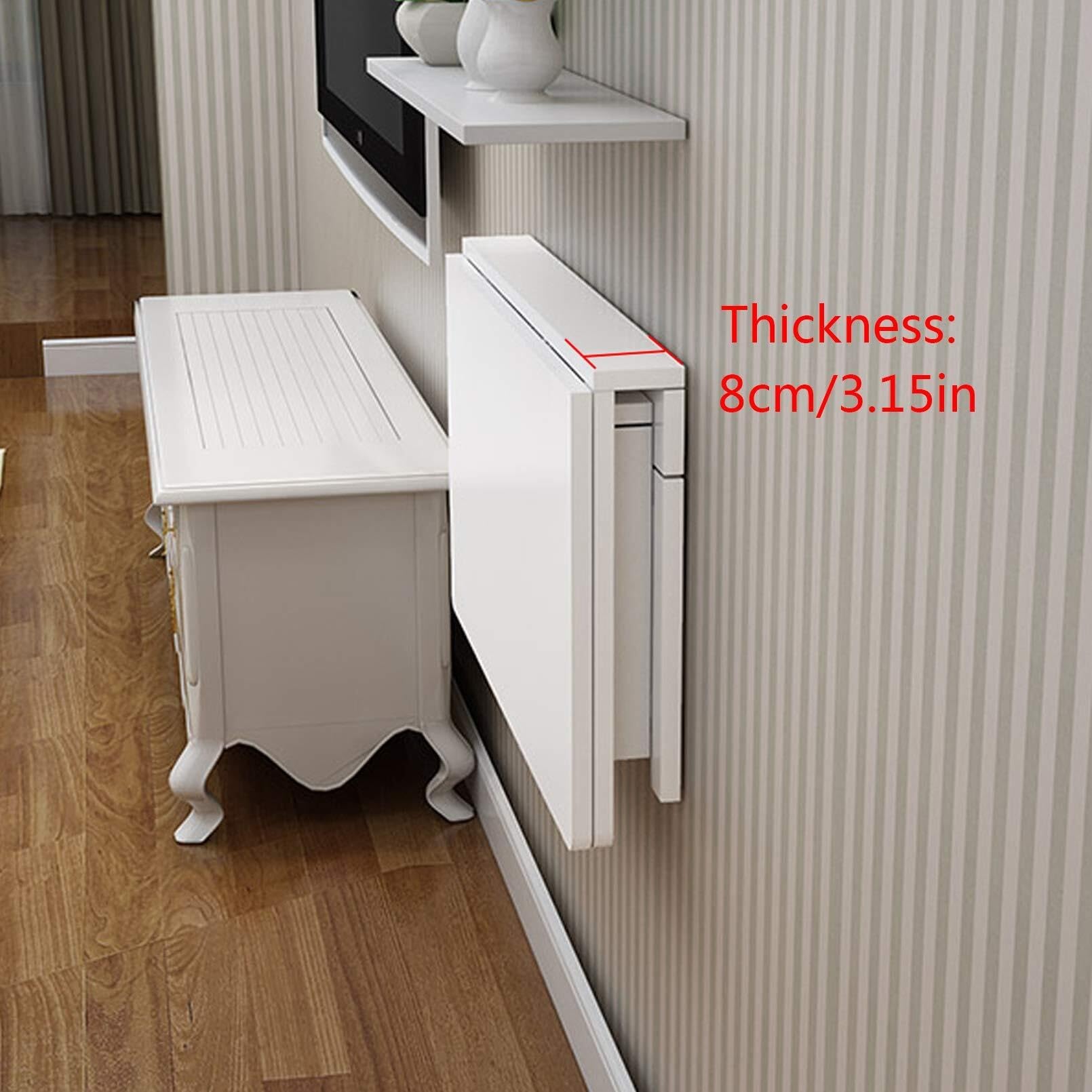 Tavolo pieghevole a parete per studio e camera da letto 60 x 40 cm con accessori per scrivania salvaspazio, ideale per piccoli spazi