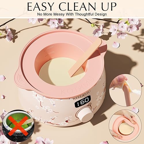 Miniatura 37 de KOTAMU Kit de depilación digital negra para mujeres y hombres, piel sensible, olla de cera dura para cejas, cara, piernas, axilas, depilación suave