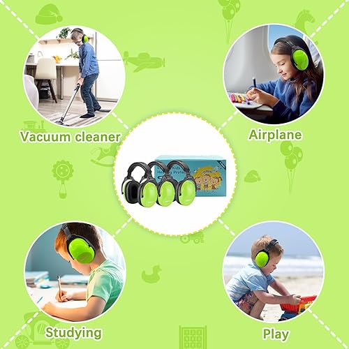 Miniatura 7 de ZOHAN Paquete de 3 protectores de oídos para niños, auriculares con cancelación de ruido para niños para conciertos, Monster Truck, fuegos