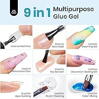 Vista 5 de Beetles - Juego de 240 puntas de uñas cortas ovaladas 5 en 1, base de pegamento de uñas de gel, lámpara LED UV, uñas a presión, juego de extensión