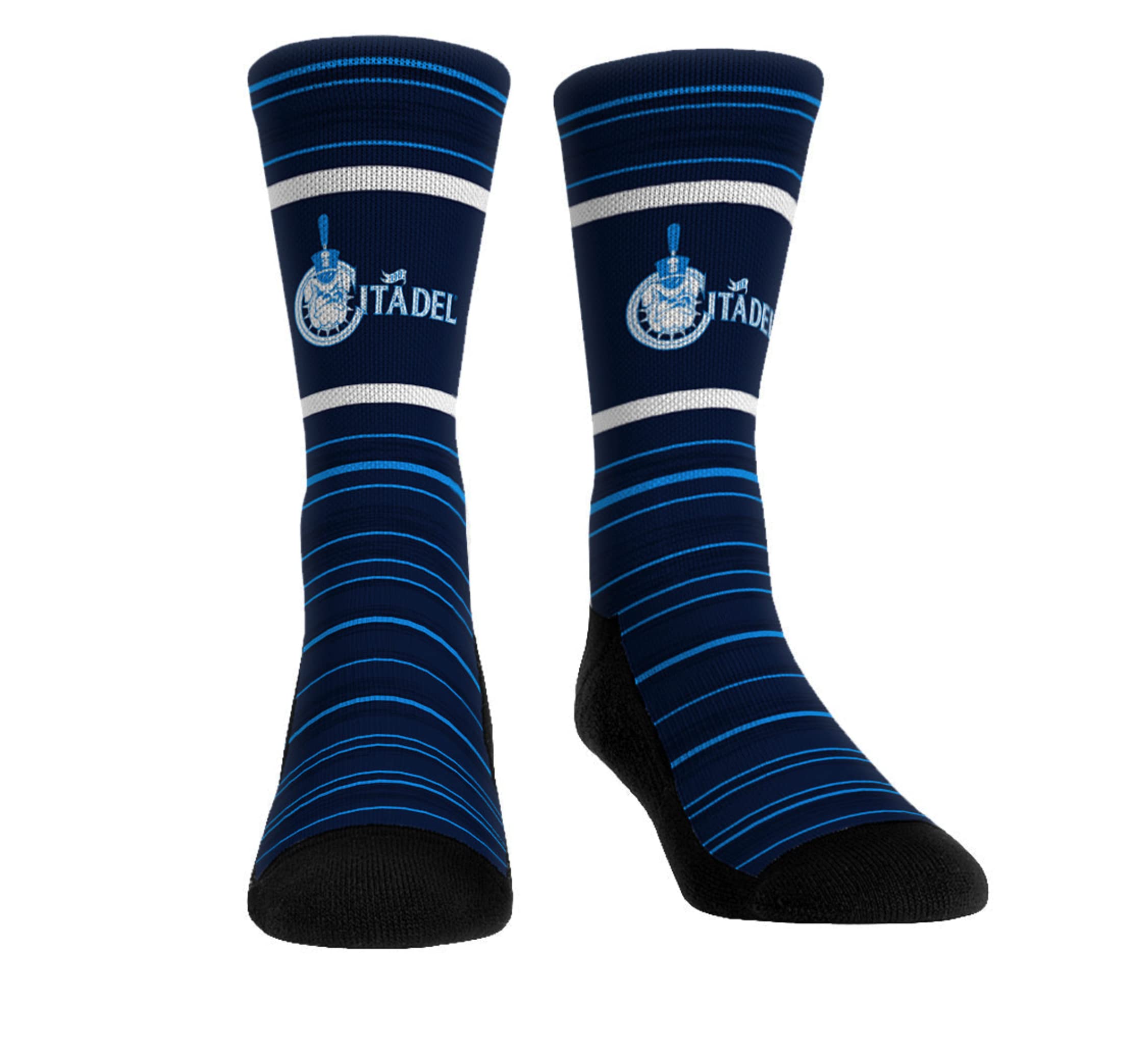 Rock 'Em NCAA The Citadel Bulldogs - Classic Lines Socks (S-M)