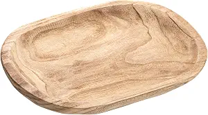 Hand-Carved Wood Bowl, Natural