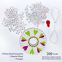 Vista 4 de LE PAON 20 skiens - Hilo de bordar, hilo de bordar, para pulsera de la amistad, hilo de manualidades con 200 cuentas, 1 rollo de hilo transparente