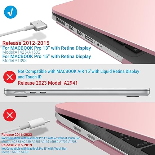 Miniatura 51 de iBenzer – 2 en 1 carcasa de plástico duro y cubierta de teclado para MacBook Pro Retina de 13"/15", Negro