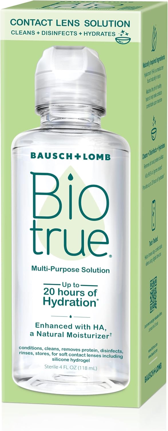 BioTrue Contact Lens Solution for Soft Contact Lenses, Multi-Purpose, 4oz