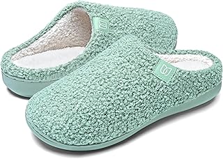 Women's Slippers with Memory Foam Non-Slip Winter Warm Faux Fur Slippers Soft Flat Plush Slippers in Autumn and Winter for Indoor and Outdoor Use