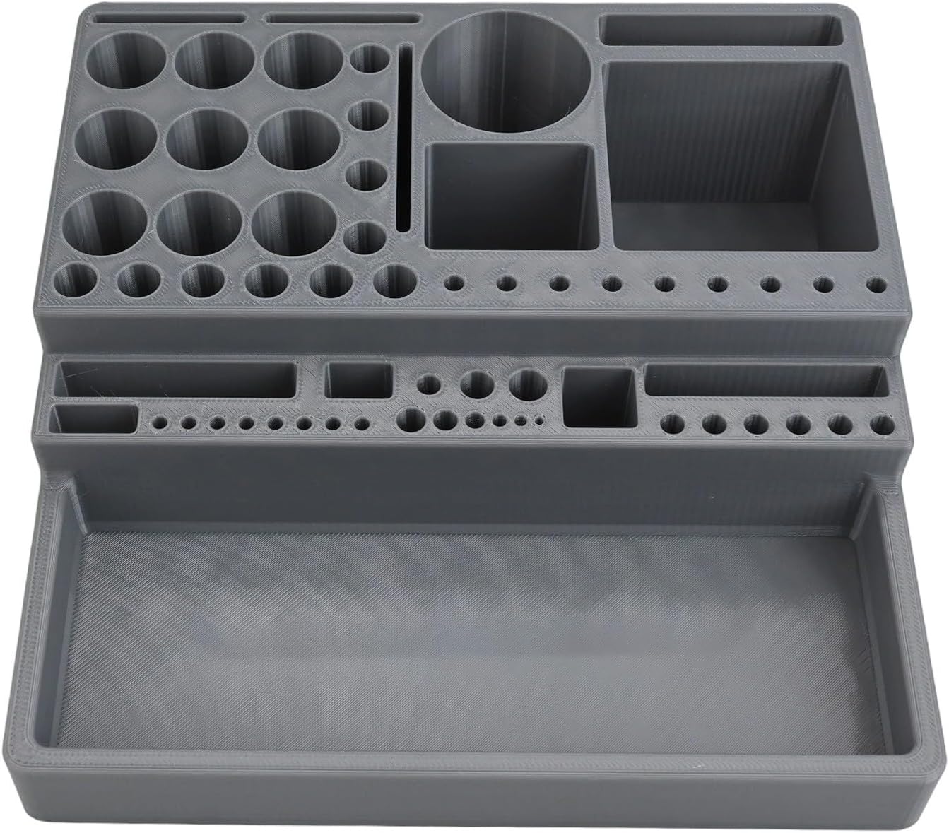 Fly Tying Tool Caddy Organizer - Multi-Hole Tool Holder Materials Tray Station for Fly Tying Stations & Fishing Tool, 18x18x5.2cm